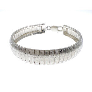 11mm Flat Snake Bone Bangle Bracelet 925 Sterling Silver
